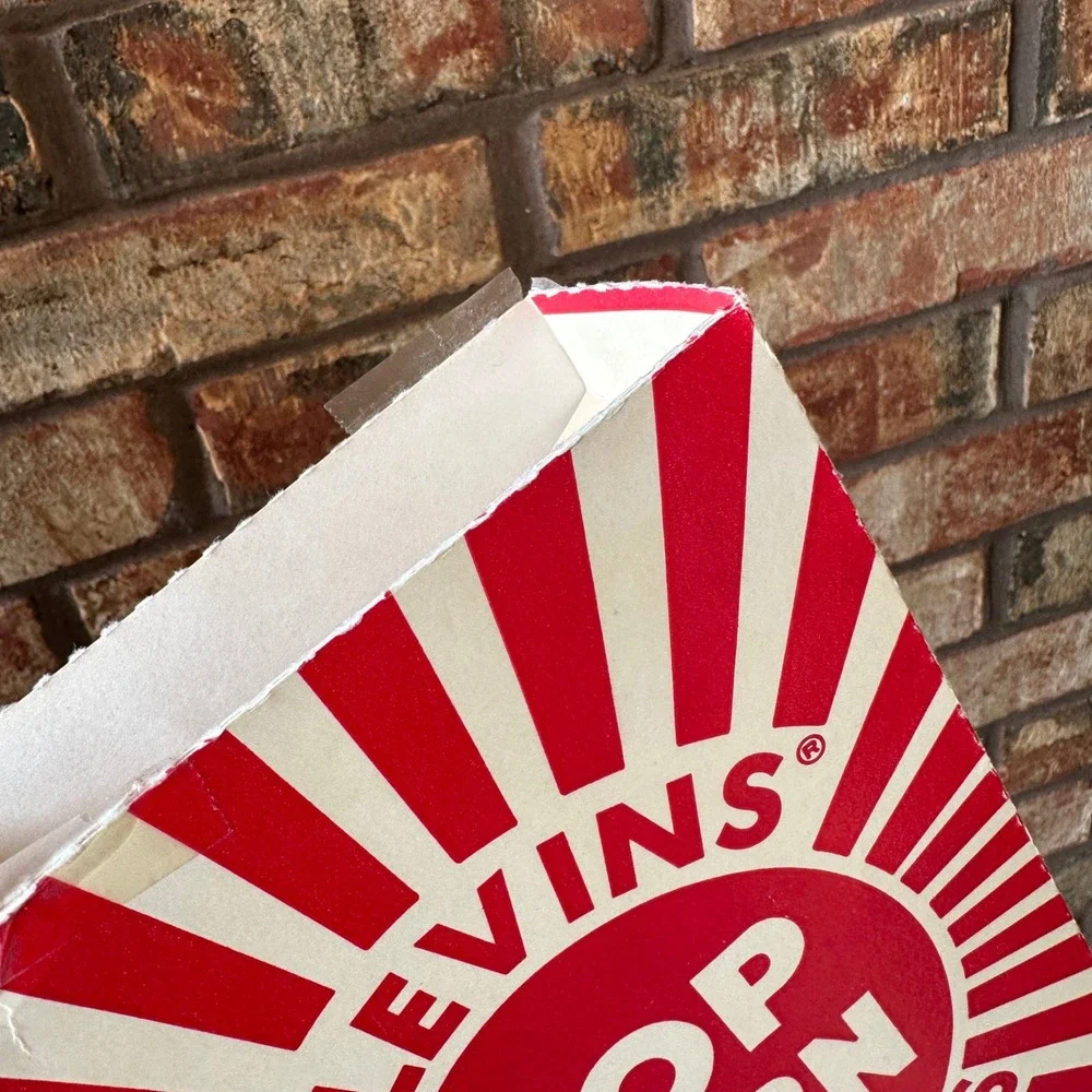 Vintage Blevins Popcorn Box Red White Sunburst Concession Supply Memphis TN